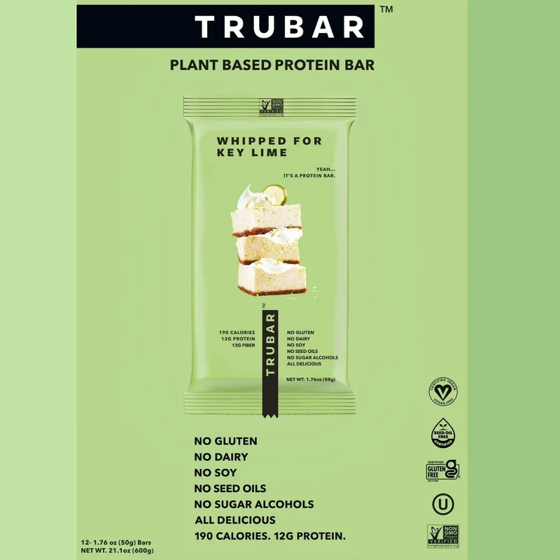 TRUBAR Whipped for Key Lime - wegański baton proteinowy bez soi, glutenu i słodzików