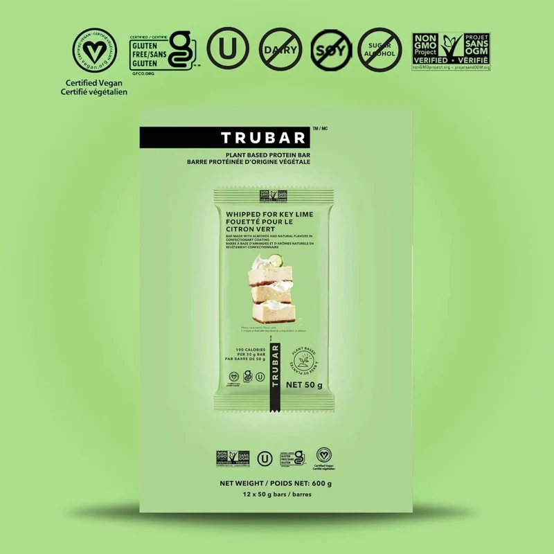 TRUBAR Whipped for Key Lime - wegański baton proteinowy bez soi, glutenu i słodzików