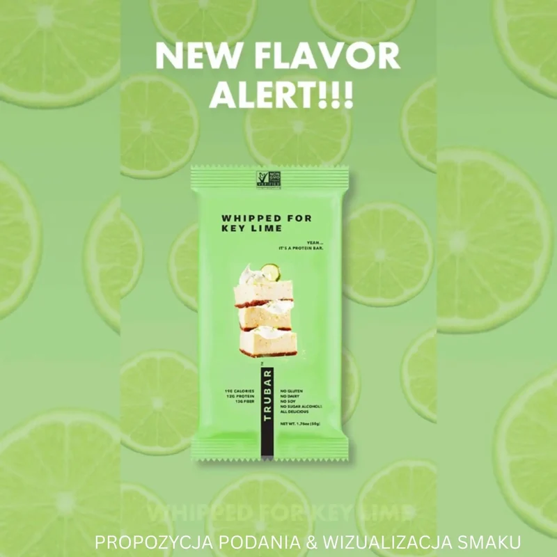 TRUBAR Whipped for Key Lime - wegański baton proteinowy bez soi, glutenu i słodzików