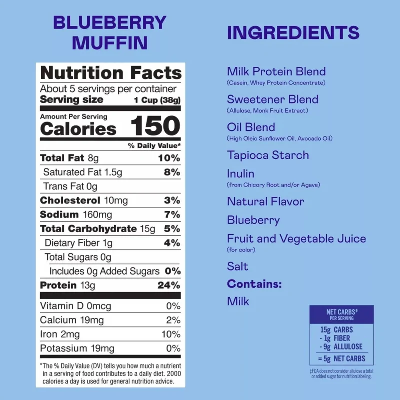 Magic Spoon Blueberry Muffin - proteinowe keto płatki śniadaniowe bez glutenu, soi i cukru