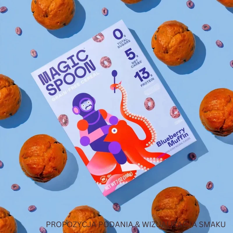 Magic Spoon Blueberry Muffin - proteinowe keto płatki śniadaniowe bez glutenu, soi i cukru