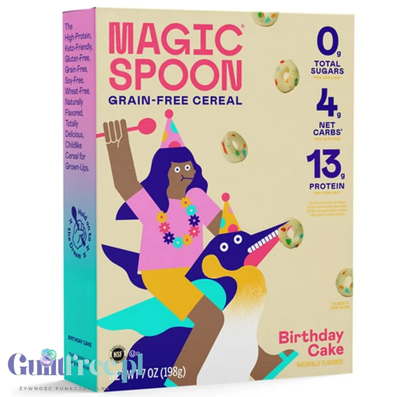 Magic Spoon Birthday Cake - proteinowe keto płatki śniadaniowe bez glutenu, soi i cukru
