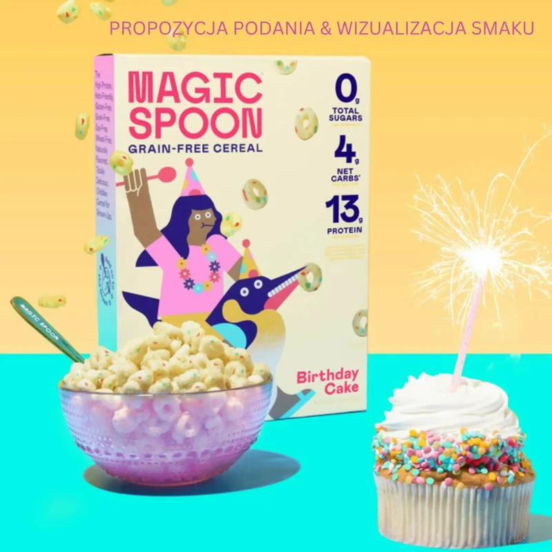 Magic Spoon Birthday Cake - proteinowe keto płatki śniadaniowe bez glutenu, soi i cukru