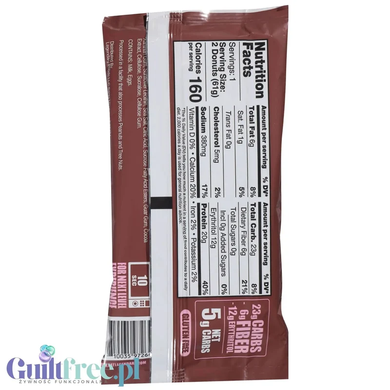 Legendary Foods Protein Donuts Chocolate Dipped - czekoladowe keto donuty bez glutenu 20g białka