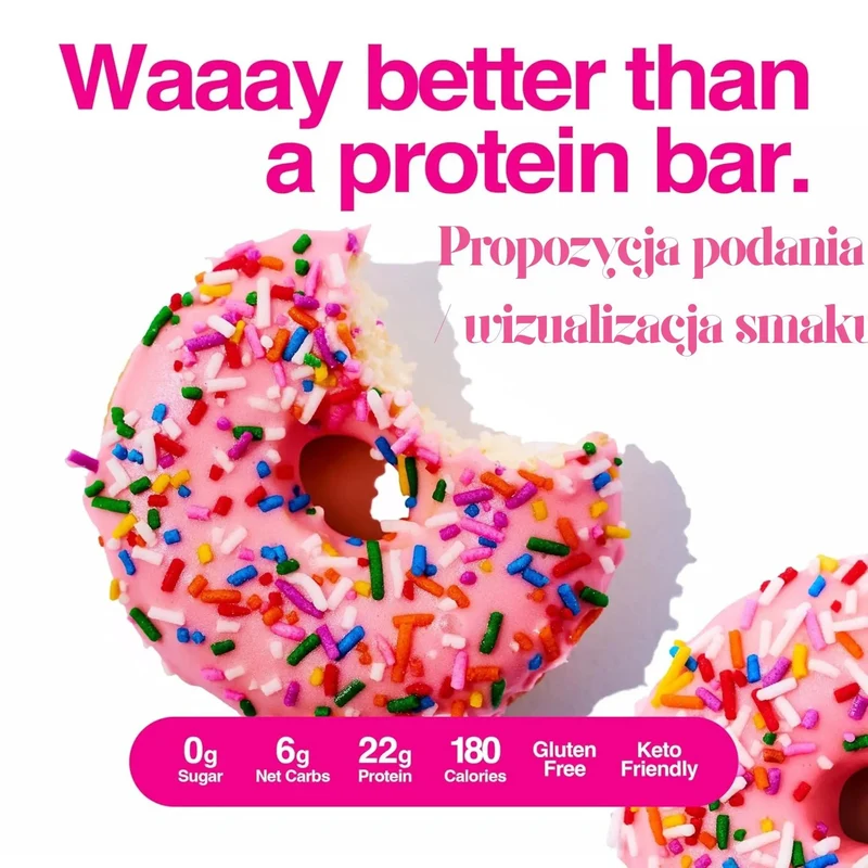 Legendary Foods Protein Donuts Pink Sprinkle - keto donuty proteinowe bez cukru i glutenu 20g białka