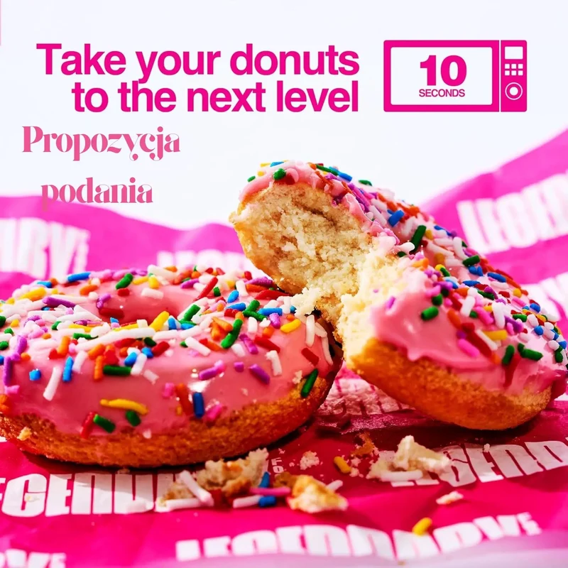 Legendary Foods Protein Donuts Pink Sprinkle - keto donuty proteinowe bez cukru i glutenu 20g białka