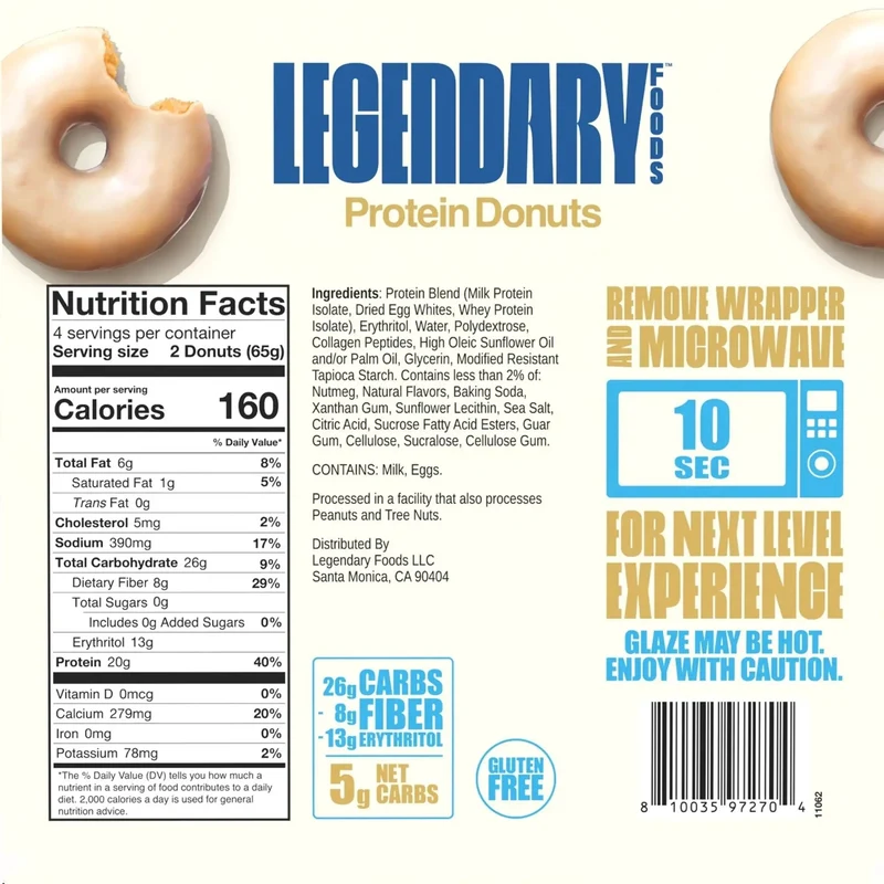 Legendary Foods Protein Donuts Vanilla Glazed - donuty waniliowe z lukrem 20g białka