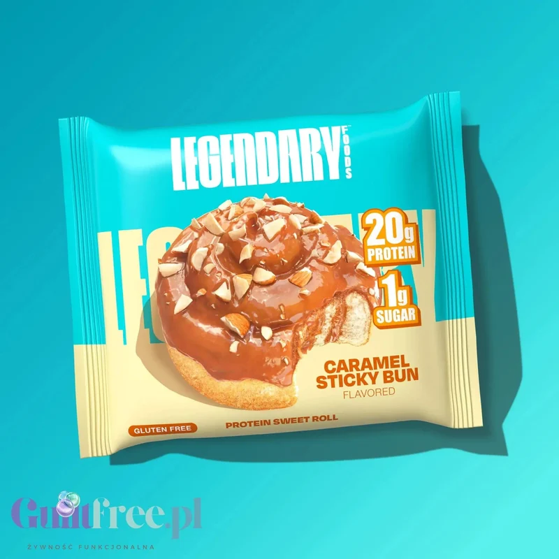 Legendary Foods Protein Sweet Roll Caramel Sticky Bun - proteinowe zawijane ciacho z karmelem i cynamonem bez cukru 20g białka