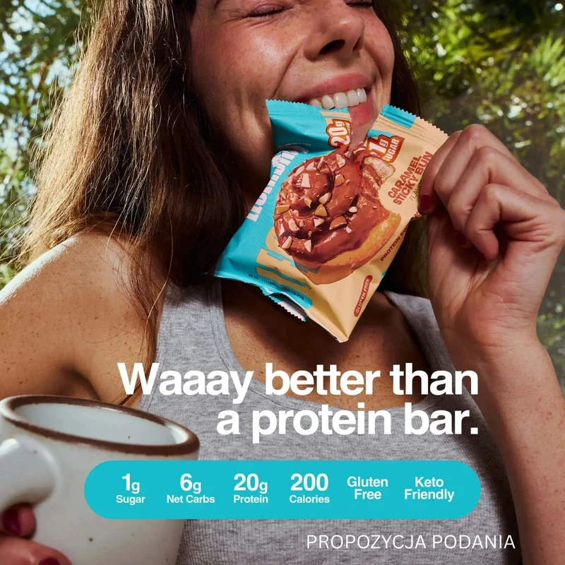 Legendary Foods Protein Sweet Roll Caramel Sticky Bun - proteinowe zawijane ciacho z karmelem i cynamonem bez cukru 20g białka