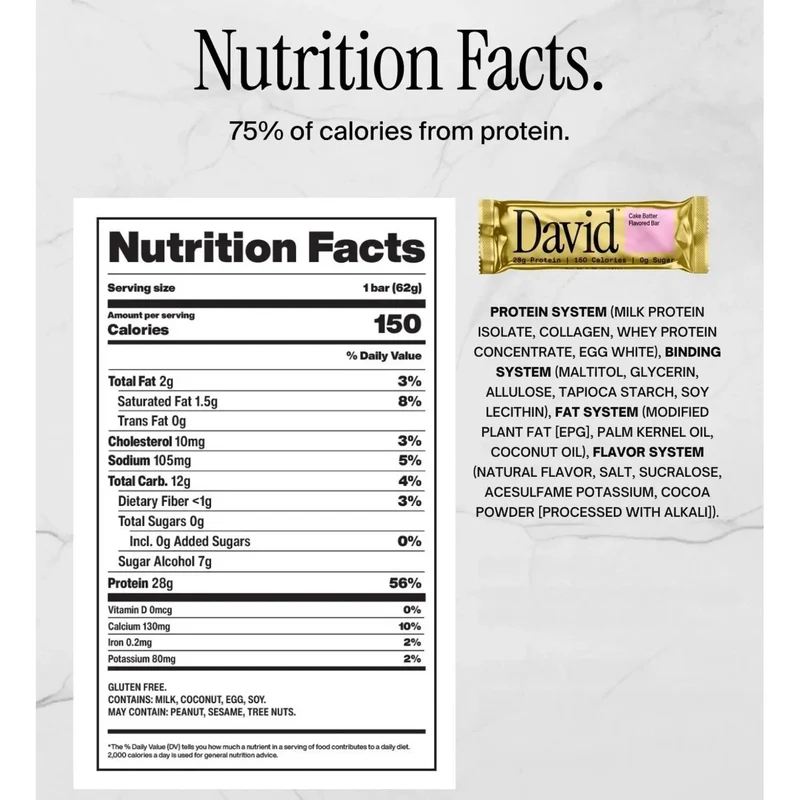 David Protein Bar Cake Batter 62g