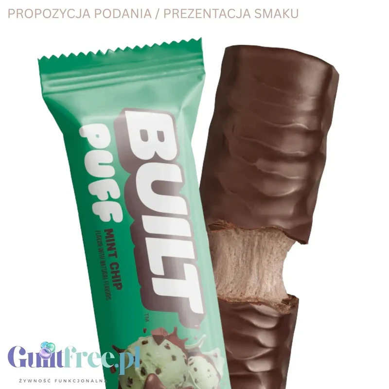 Built Bar Protein Puffs Mint Chip - proteinowy baton marshmallow w czekoladzie 17g białka & 140kcal