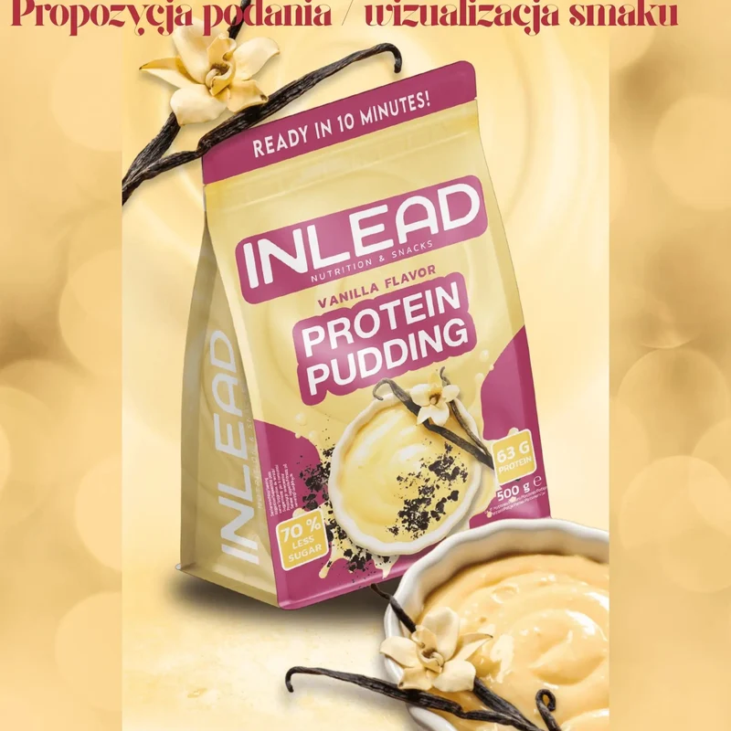 Inlead Protein Pudding Vanilla 0,5kg - waniliowy budyń białkowy, 19g białka w porcji 104kcal