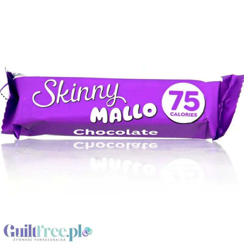 Skinny Mallo Chocolate Bar - Ciągnący się batonik zbożowy z polewą z pianki 75 kal