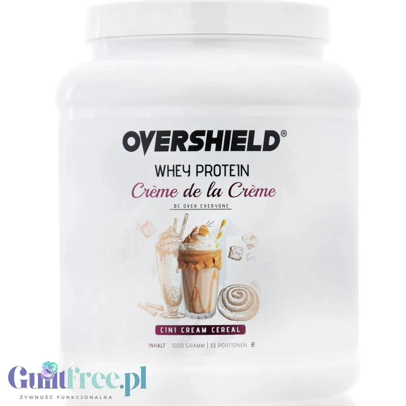 Overshield Crème de la Crème Whey Cini Cream Cereal - kremowe deserowe białko, odżywka WPC & WPI smak Płatków Cynamonowych