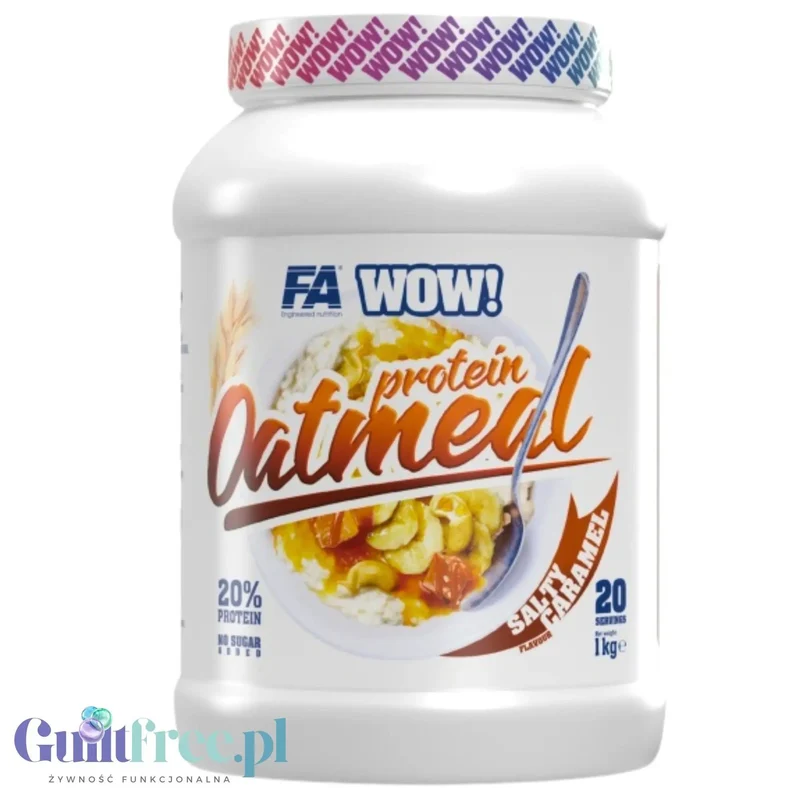 FA WOW! Protein Oatmeal Salty Caramel 1kg - owsianka proteinowa, smak Słony Karmel