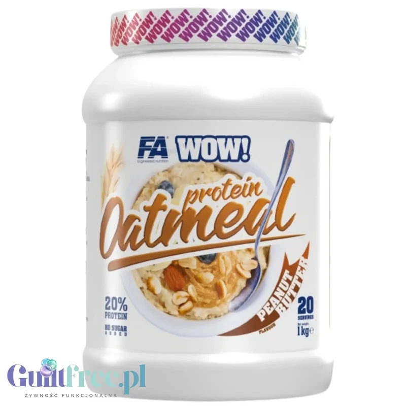 FA WOW! Protein Oatmeal Peanut Butter 1kg - owsianka proteinowa, smak Masło Orzechowe