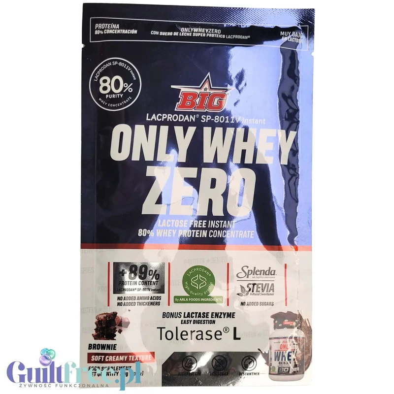 BIG® Only Whey Zero Brownie 30g - kremowa odżywka białkowa WPC Lacprodan 80 ze stewią