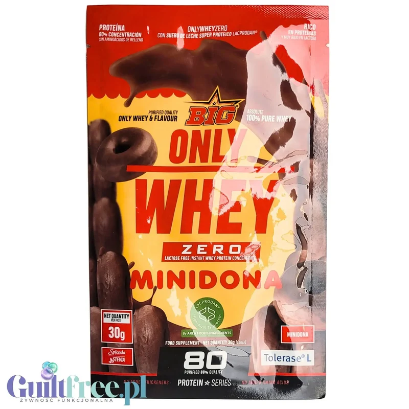 BIG® Only Whey Zero Minidona 30g - odżywka białkowa WPC Lacprodan o smaku dunutów z czekoladą