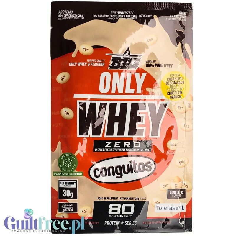 BIG® Only Whey Zero Conguitos Blancos 30g - odżywka białkowa z legendarnymi drażetkami