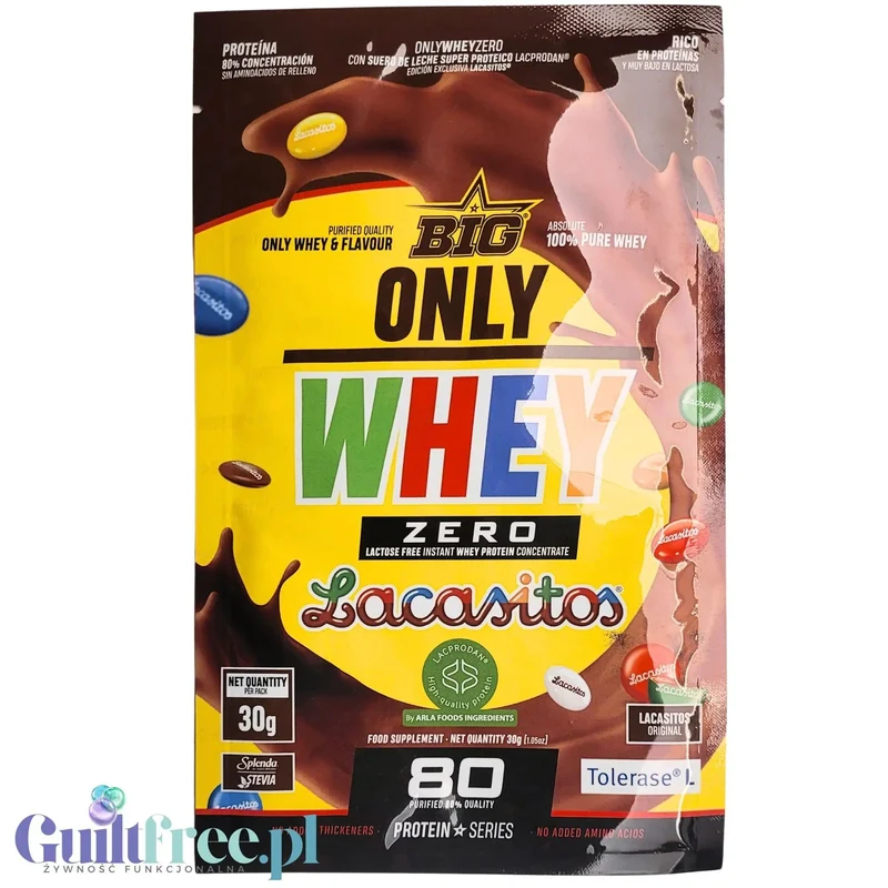 BIG® Only Whey Zero, Lacasitos® 30g - odżywka białkowa WPC Lacprodan z drażetkami Lacasitos