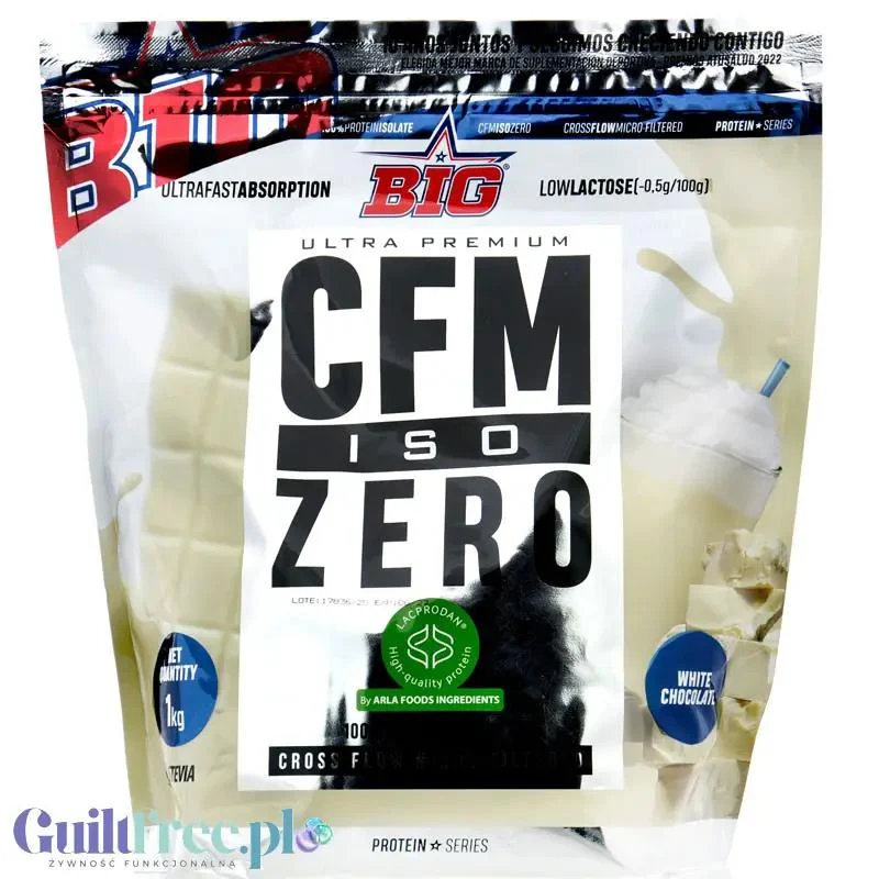 BIG® CFM ISO Zero, White Chocolate 1kg - odżywka białkowa WPI92 CFM Lacprodan®, biała czekolada
