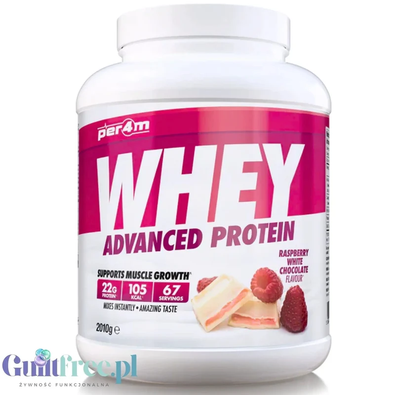 Per4m Whey Advanced Protein Raspberry White Chocolate 2k - gęsta odżywka białkowa WPC, WPI & MPC