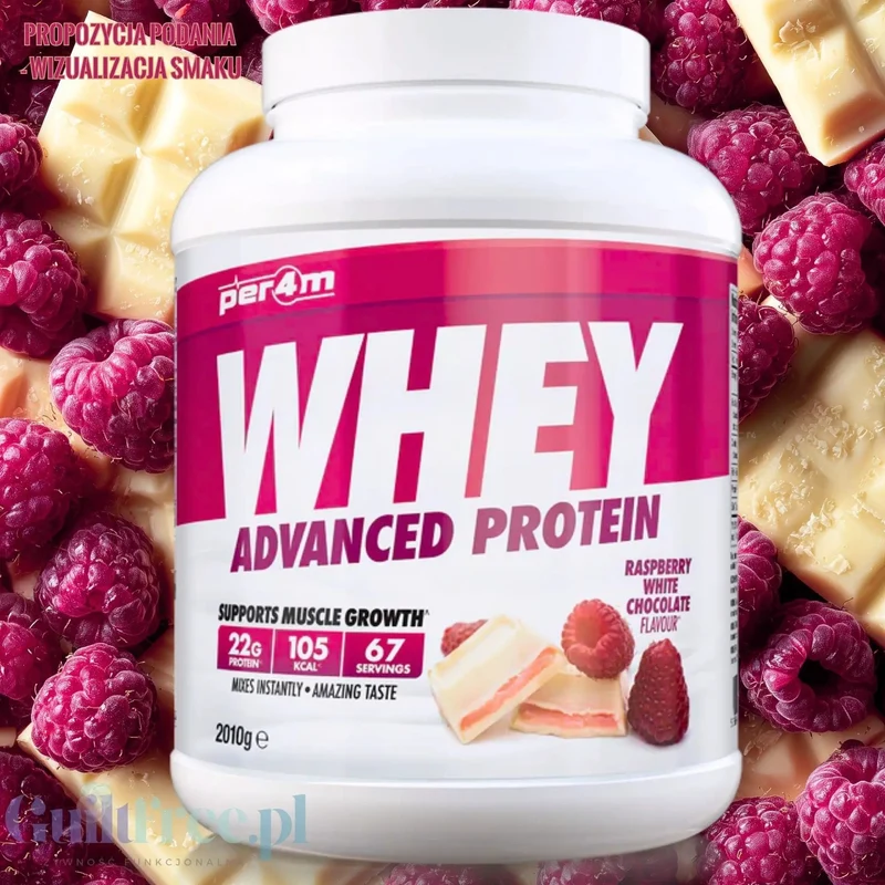 Per4m Whey Advanced Protein Raspberry White Chocolate 2k - gęsta odżywka białkowa WPC, WPI & MPC
