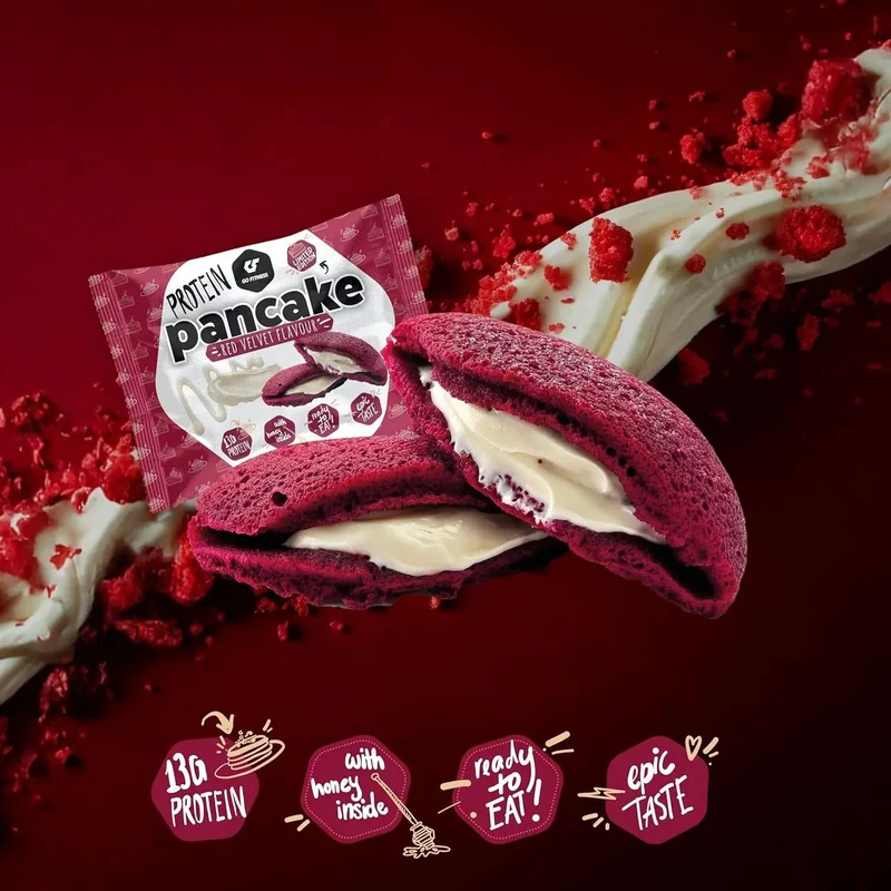 Go Fitness Protein Pancake Red Velvet - czekoladowy naleśnik białkowy z kremem śmietankowym178kcal
