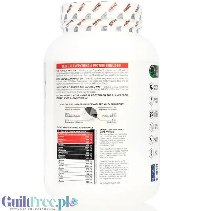Perfect Sport Diesel 100% Whey Isolate Bubble Milk Tea Honeydew Melon - izolat WPI z Nowej Zelandii bez cukru i tłuszczu