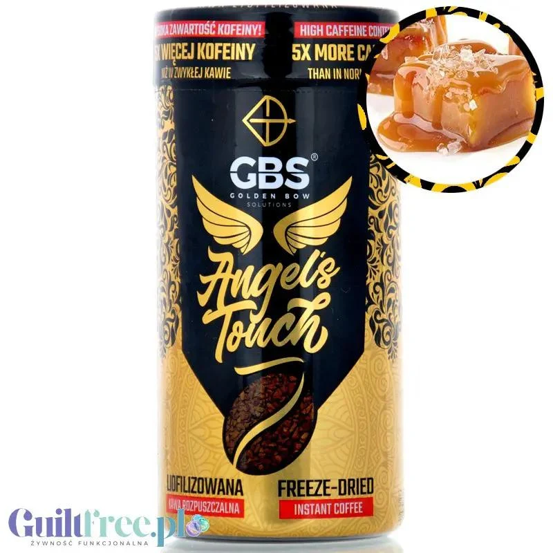 GBS Angel's Touch Solony Karmel 90g - kawa liofilizowana rozpuszczalna o podwyższonej zawartości kofeiny