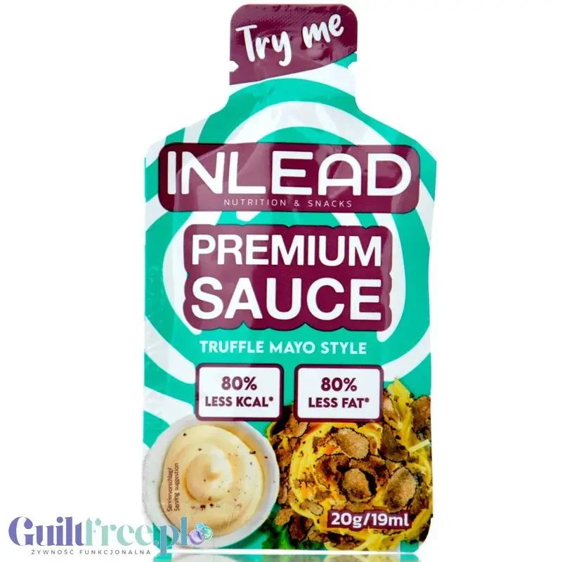 Inlead Premium Sauce Truffle Mayonnaise, saszetka 20g - niskotłuszczowy majonez truflowy bez cukru 80% mniej tłuszczu