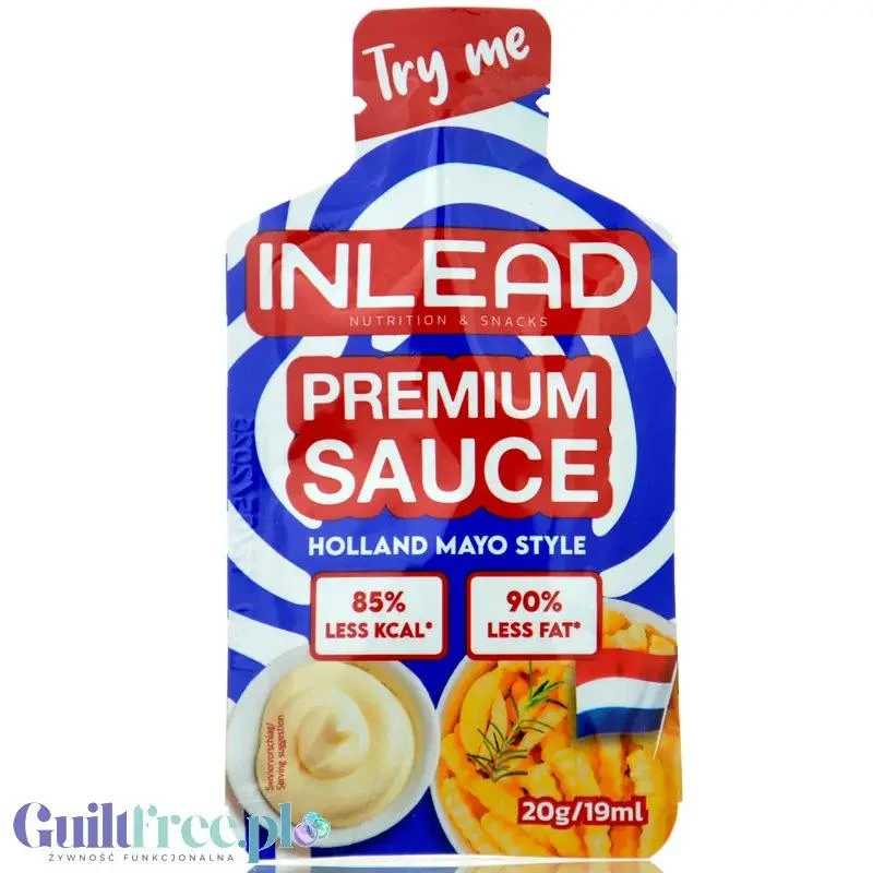 Inlead Premium Sauce Holland Mayo, saszetka 20g - niskotłuszczowy holenderski majonez bez dodatku cukru, 90% mniej tłuszczu