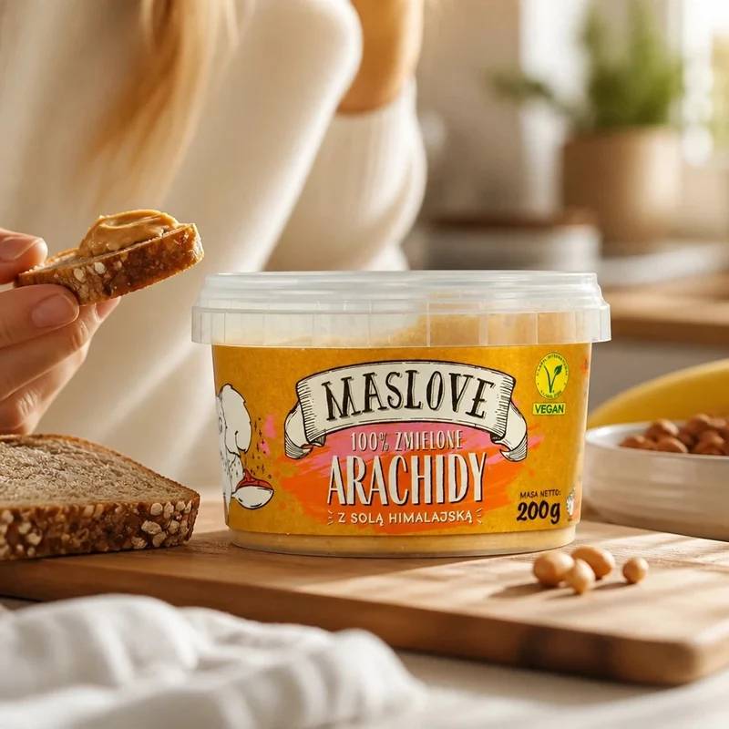Maslove Arachidowe z Solą Himalajską 200g mielone masło orzechowe 100% orzechy