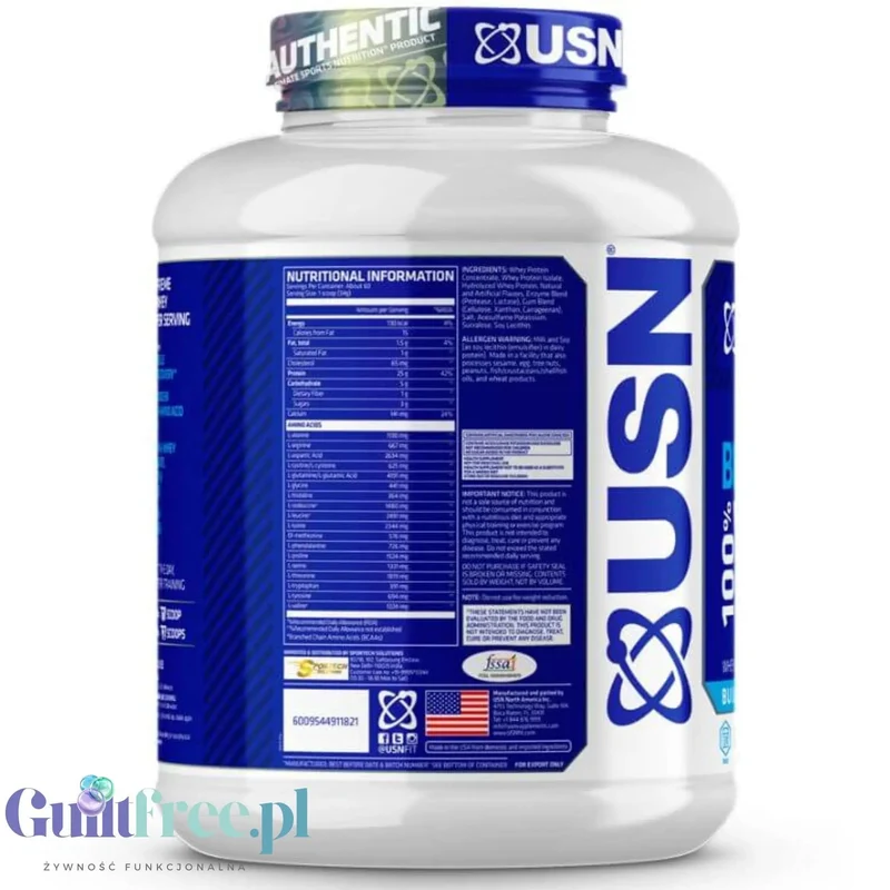 USN Blue Lab Whey Vanilla 2kg - odżywka białkowa WPI, WPC, WPH z Tolerase L