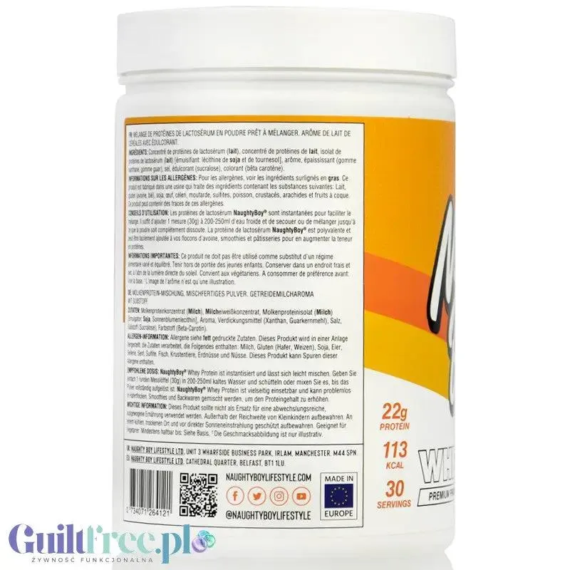 Naughty Boy Whey Protein Lifestyle Loops 900g - gęsta odżywka białkowa WPI, WPC & MPC