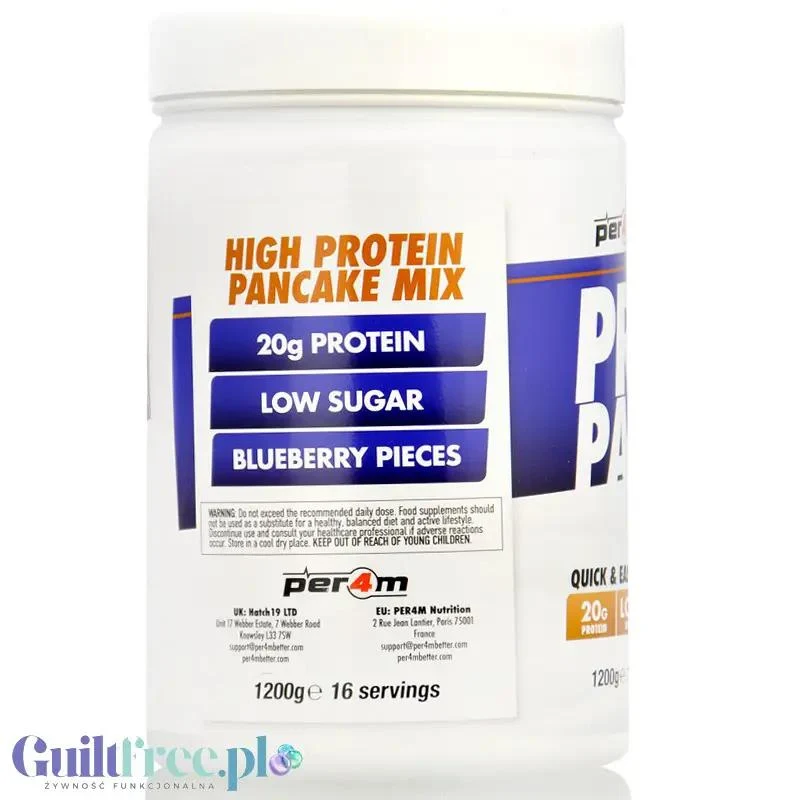 Per4m Protein Pancakes Blueberry Muffin 1,2kg - naleśniki proteinowe z kawałkami jagód