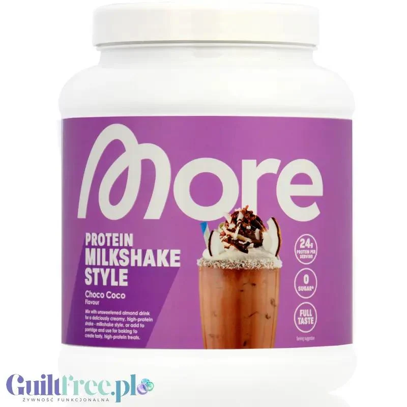 More Nutrition Total Protein Milkshake Choco Coco 0,6KG - kazeina, gęste białko, smak Czekolada Mleczna & Kokos