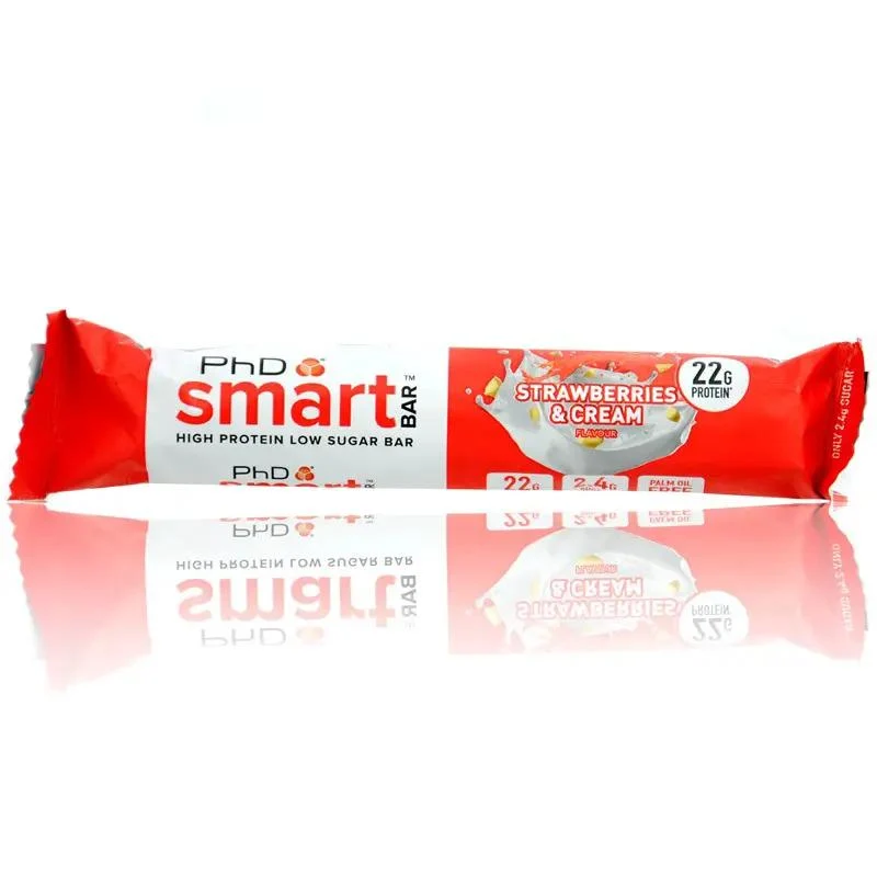 Phd Smart Bar White Chocolate Strawberries & Cream - baton proteinowy bez cukru z karmelem truskawkowym i białą czekoladą