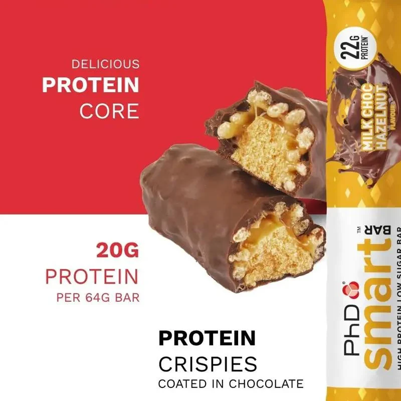 Phd Smart Bar Milk Choc Hazelnut - baton proteinowy bez cukru z karmelem, czekoladą i orzechami