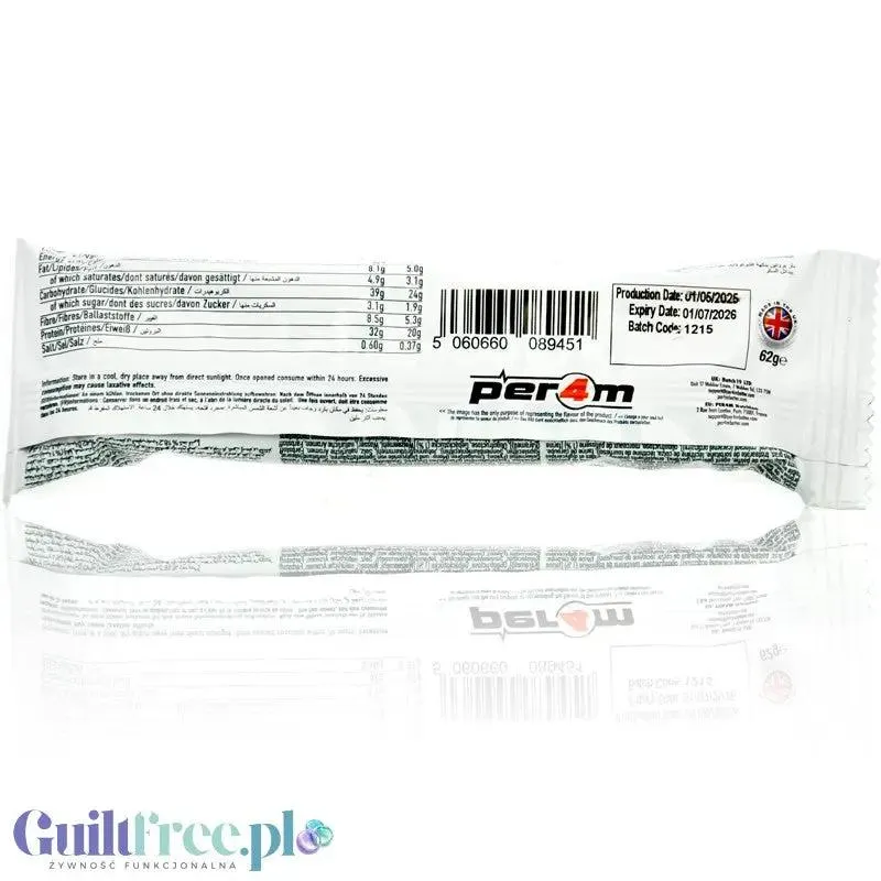 Per4m Protein Bar Dubai Chocolate - baton białkowy 20g białka, smak dubajska czekolada