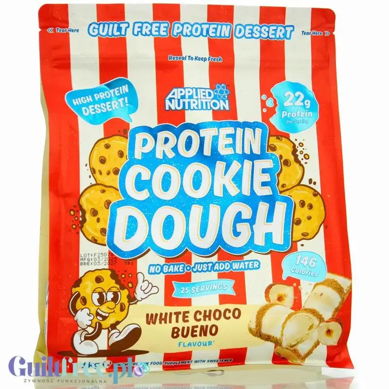 Applied Nutrition Protein Cookie Dough White Choco Bueno - proteinowa masa ciasteczkowa z białą czekoladą 137kcal, 22g białka