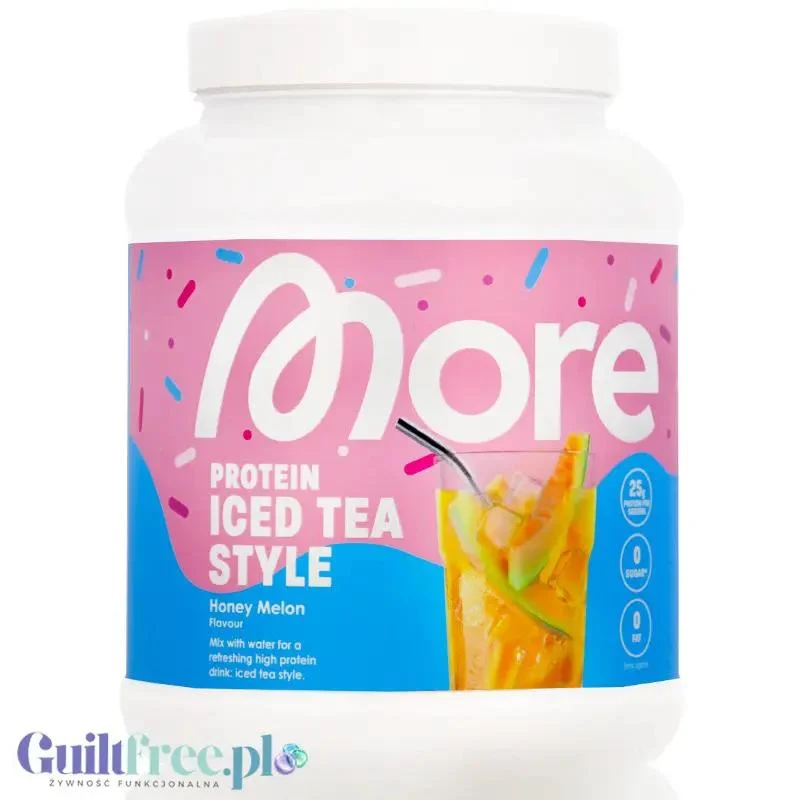 More Nutrition Iced Tea Style Honey Melon 600g - klarowny izolat białek mleka, lekka odżywka białkowa ze stewią