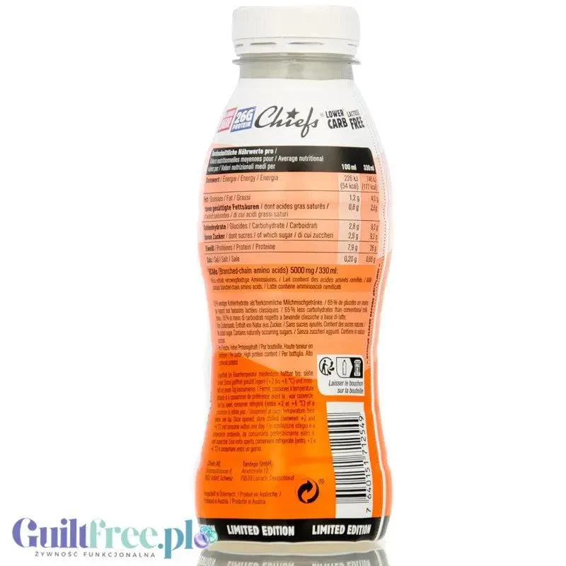 Chiefs Caramel City Salty Caramel - szejk proteinowy RTD bez laktozy, 26g białka 165kcal, smak Solony Karmel
