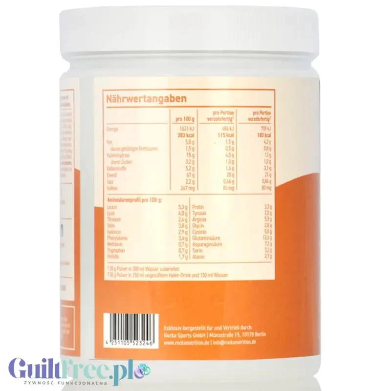 Rocka Nutrition Protein Coffee Frappuccino 300g - wegańska kawa proteinowa 80mg kofeiny, z 4 źródeł białek roślinnych bez cukru