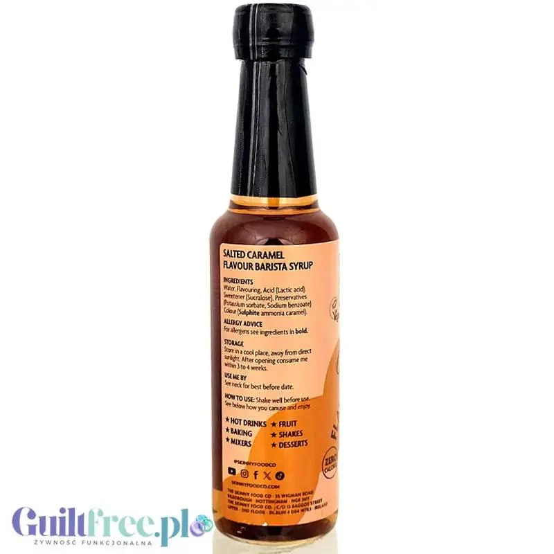 Skinny Food Barista Coffee Syrup Salted Caramel 250ml - syrop zero kalorii do kawy, bez cukru