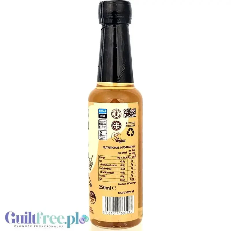 Skinny Food Barista Coffee Syrup French Vanilla 250ml - syrop zero kalorii do kawy, bez cukru