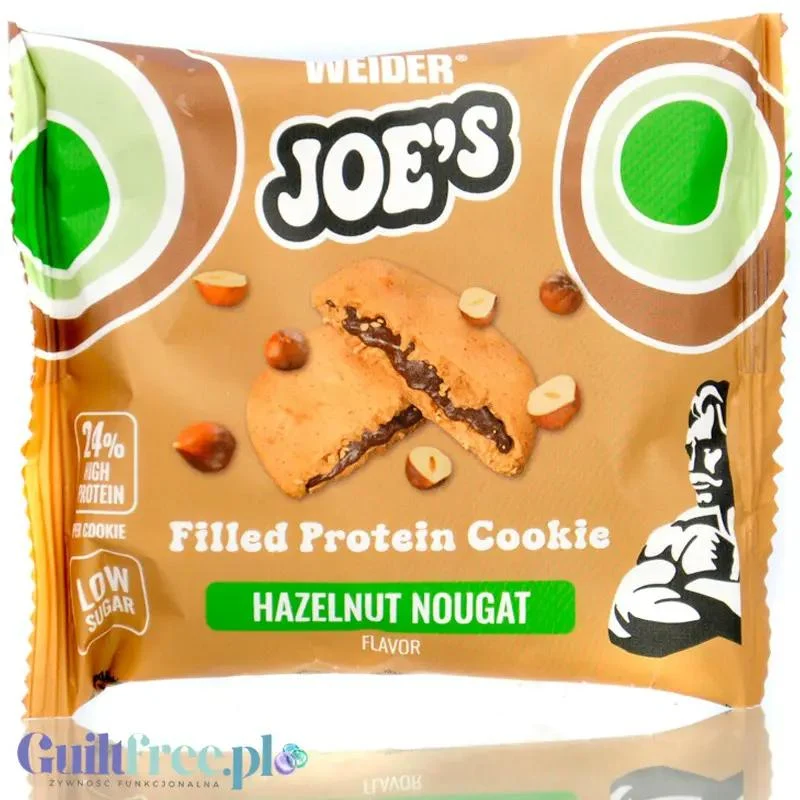 Weider Joe's Filled Protein Cookie Hazelnut Nougat - ciastko proteinowe z nadzieniem o smaku nugatu orzechowego