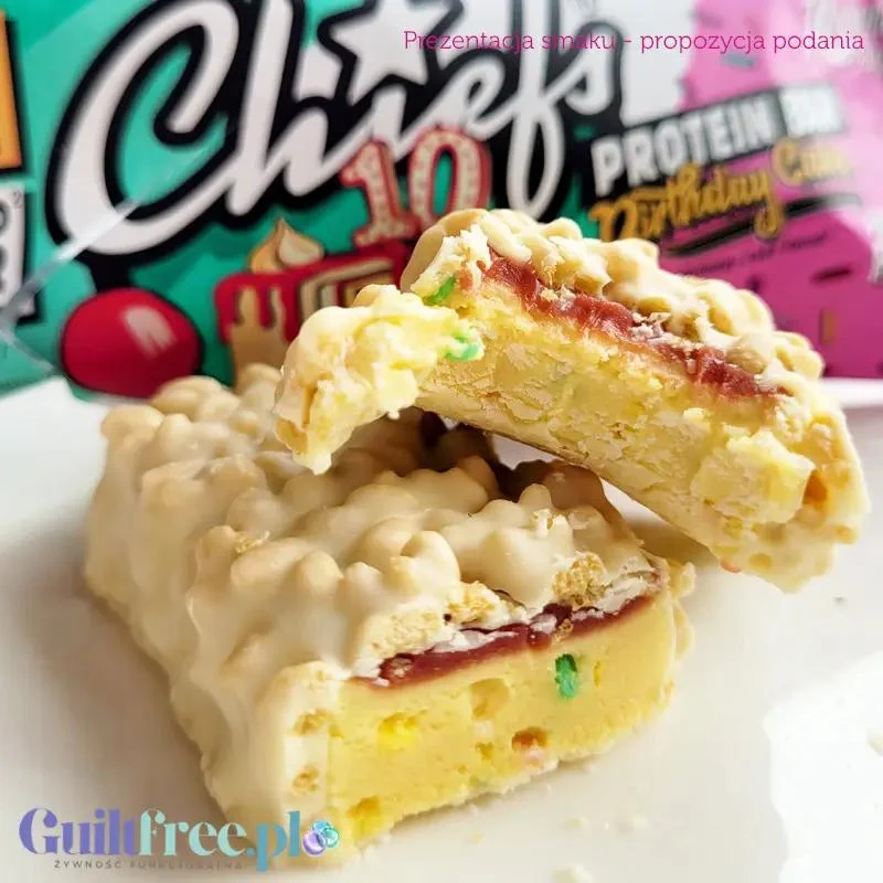 Chiefs Protein Bar Birthday Cake - baton proteinowy, Tort Urodzinowy, 20g białka & 200kcal