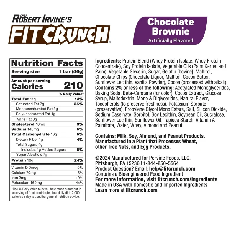 Fit Crunch Chocolate Brownie - wypiekany baton białkowy z WPI
