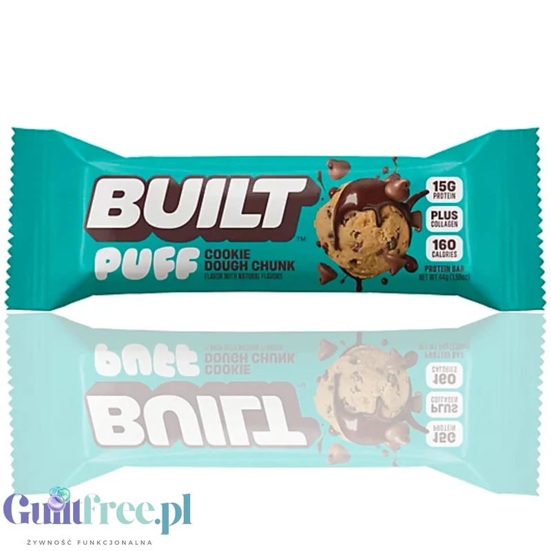 Built Bar Protein Puffs Cookie Dough Chunk - proteinowy baton marshmallow w czekoladzie 17g białka & 140kcal